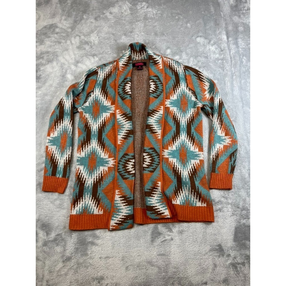 Rock & Roll Cowgirl Southwestern Cardigan Sweater Womens Sm Aztec Western Open